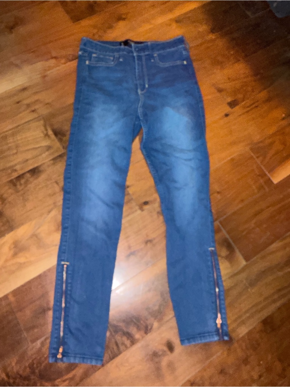 Hollister Dark Blue Skinny Jeans with Ankle Zips